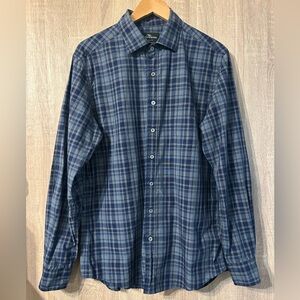 Rodd & Gunn Blue Casual Button Down Shirt Size Large Sports Fit 100% Cotton